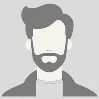 Vector flat illustration in grayscale. Avatar, user profile, person icon, profile picture. Suitable for social media profiles, icons, screensavers and as a template.