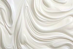 AI generated Close up of white whipped cream swirl texture for background and design. photo