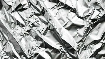 AI generated Aluminum foil background texture. Crumpled aluminum foil background. photo