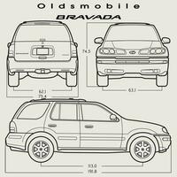 2002 oldsmobile bravada coche Plano vector