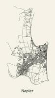 ciudad la carretera mapa de napier, nuevo Zelanda vector