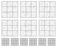Sudoku game set  with answers. vector