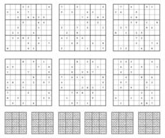 Sudoku game set  with answers. vector