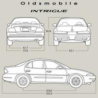 2002 Oldsmobile Intrigue car blueprint vector