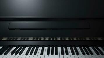 AI generated black piano background with copy space photo
