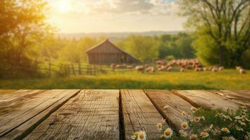 ai generado granja Anuncio antecedentes con Copiar espacio foto