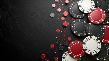 AI generated black casino background with copy space photo