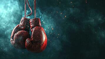 AI generated Boxing advertisment background with copy space photo