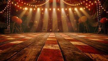 AI generated circus advertisment background with copy space photo