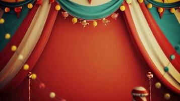 AI generated circus advertisment background with copy space photo