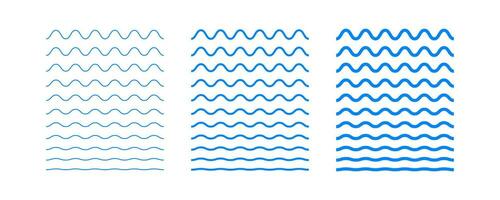 agua ola icono. mar símbolo. Oceano modelo señales. líquido elemento simbolos corriente iconos azul color. vector signo.