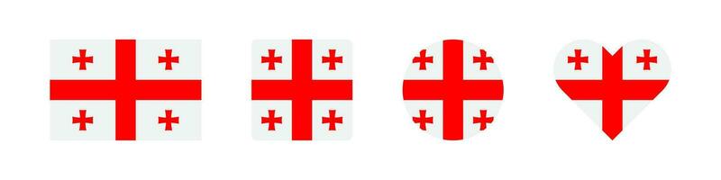 Georgia icono. georgiano bandera señales. nacional Insignia símbolo. Europa país simbolos cultura pegatina iconos vector aislado signo.
