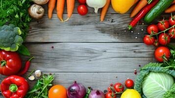 ai generado sano comida Tienda Anuncio antecedentes con Copiar espacio foto