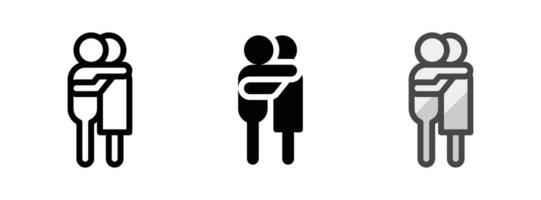 Multipurpose Hug Vector Icon in Outline, Glyph, Filled Outline Style