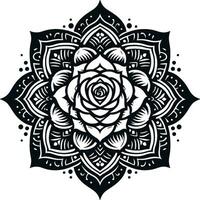Flower Coloring Page Illustration. vector
