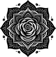 Flower Coloring Page Illustration. vector