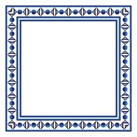 Border frame ceramic tile pattern. Islamic, indian, arabic motifs. Damask border square pattern. Porcelain ethnic bohemian background vector