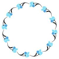 Flower wreath. Round flower wreath, pattern graphic design. Background with a bouquet of flowers in a circle vector