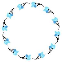 Flower wreath. Round flower wreath, pattern graphic design. Background with a bouquet of flowers in a circle vector