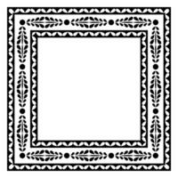 Border frame square pattern. Islamic, indian, greek motifs. Geometric frames in black color isolated on white background vector