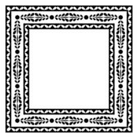 Border frame square pattern. Islamic, indian, greek motifs. Geometric frames in black color isolated on white background vector