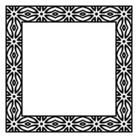 Border frame square pattern. Islamic, indian, greek motifs. Geometric frames in black color isolated on white background vector