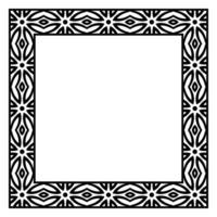 Border frame square pattern. Islamic, indian, greek motifs. Geometric frames in black color isolated on white background vector