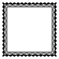 Border frame square pattern. Islamic, indian, greek motifs. Geometric frames in black color isolated on white background vector