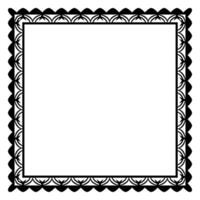 Border frame square pattern. Islamic, indian, greek motifs. Geometric frames in black color isolated on white background vector