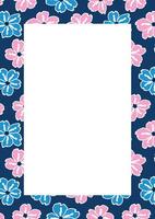 flor marco frontera Talla a4, formato a4. floral modelo. linda floral antecedentes. antecedentes con flor cepillo golpes vector