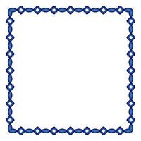 Border frame ceramic tile pattern. Islamic, indian, arabic motifs. Damask border square pattern. Porcelain ethnic bohemian background vector