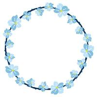 Flower wreath. Round flower wreath, pattern graphic design. Background with a bouquet of flowers in a circle vector