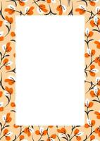 Flower frame border size a4, format a4. Floral pattern. Cute floral background. Background with flower brush strokes vector