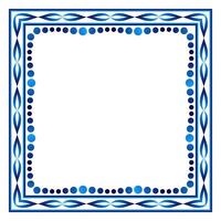 Border frame ceramic tile pattern. Islamic, indian, arabic motifs. Damask border square pattern. Porcelain ethnic bohemian background vector