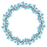 Flower wreath. Round flower wreath, pattern graphic design. Background with a bouquet of flowers in a circle vector