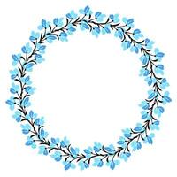 Flower wreath. Round flower wreath, pattern graphic design. Background with a bouquet of flowers in a circle vector