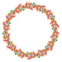 Flower wreath. Round flower wreath, pattern graphic design. Background with a bouquet of flowers in a circle vector