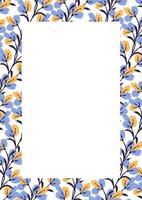 Flower frame border size a4, format a4. Floral pattern. Cute floral background. Background with flower brush strokes vector