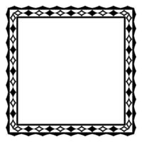 Border frame square pattern. Islamic, indian, greek motifs. Geometric frames in black color isolated on white background vector