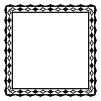 Border frame square pattern. Islamic, indian, greek motifs. Geometric frames in black color isolated on white background vector