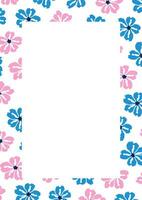 Flower frame border size a4, format a4. Floral pattern. Cute floral background. Background with flower brush strokes vector