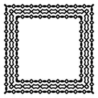 Border frame square pattern. Islamic, indian, greek motifs. Geometric frames in black color isolated on white background vector