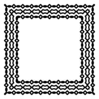 Border frame square pattern. Islamic, indian, greek motifs. Geometric frames in black color isolated on white background vector