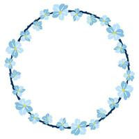 Flower wreath. Round flower wreath, pattern graphic design. Background with a bouquet of flowers in a circle vector