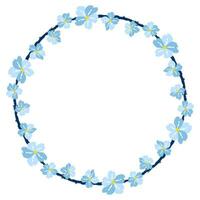 Flower wreath. Round flower wreath, pattern graphic design. Background with a bouquet of flowers in a circle vector