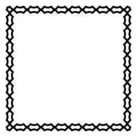 Border frame square pattern. Islamic, indian, greek motifs. Geometric frames in black color isolated on white background vector