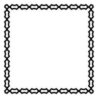 Border frame square pattern. Islamic, indian, greek motifs. Geometric frames in black color isolated on white background vector