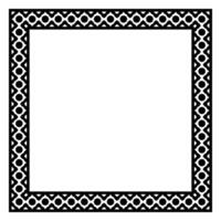 Border frame square pattern. Islamic, indian, greek motifs. Geometric frames in black color isolated on white background vector