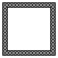 Border frame square pattern. Islamic, indian, greek motifs. Geometric frames in black color isolated on white background vector