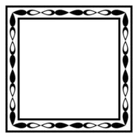 Border frame square pattern. Islamic, indian, greek motifs. Geometric frames in black color isolated on white background vector